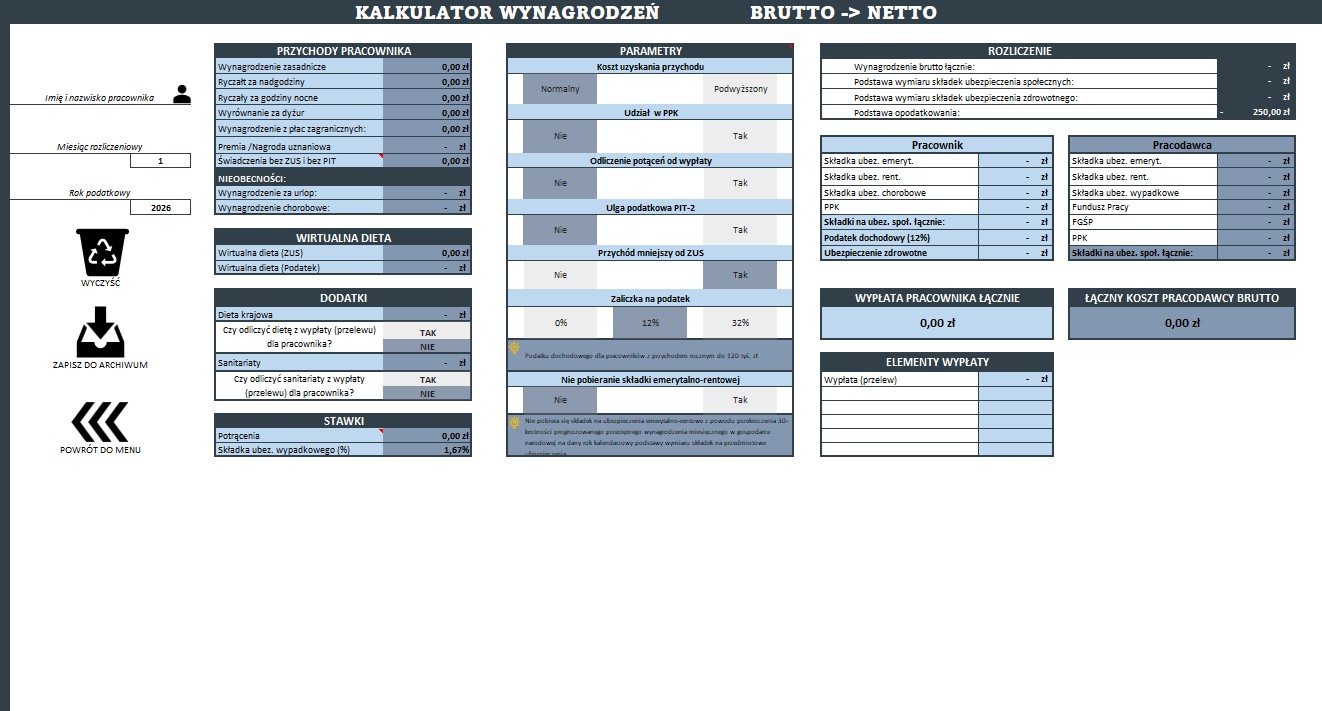 Kalkulator Wynagrodzeń dla Firm Transportowych - Zdjęcie 1
