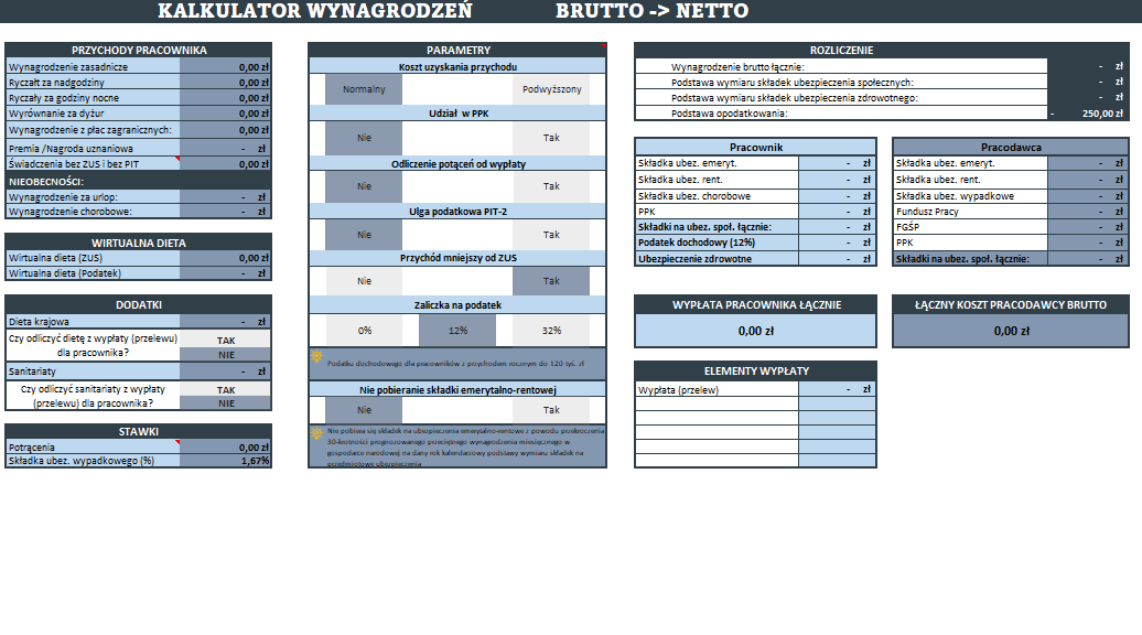 Kalkulator Wynagrodzeń <br> dla Firm Transportowych