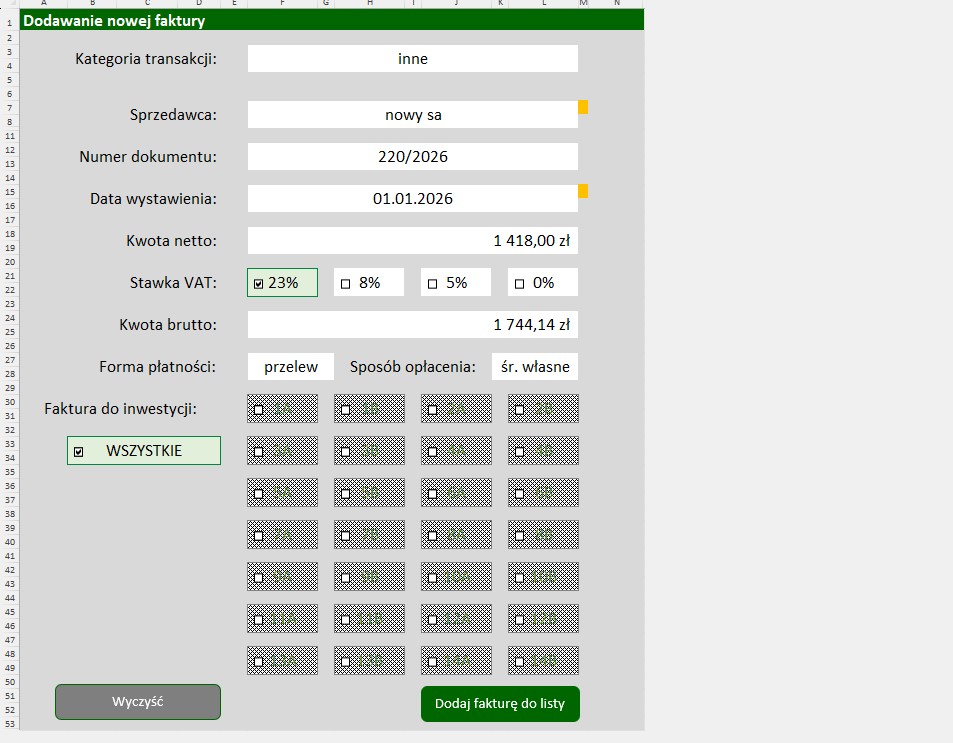 Baza Kosztów i Inwestycji - Zdjęcie 1