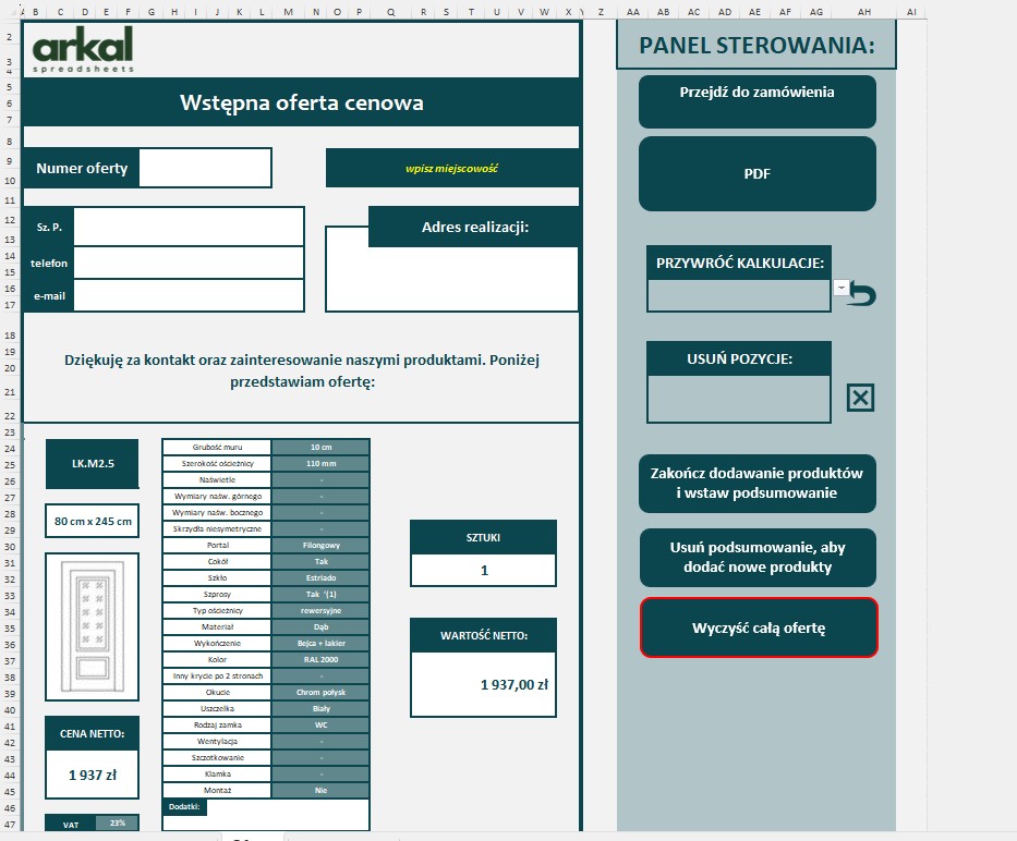 Konfigurator Ofertowy Stolarki Drzwiowej - Zdjęcie 3